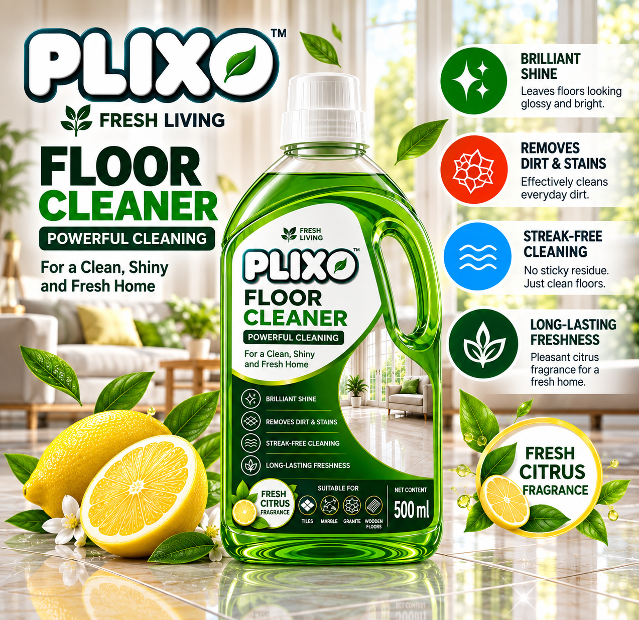PLIXO Citrus Floor Cleaner 500 ml