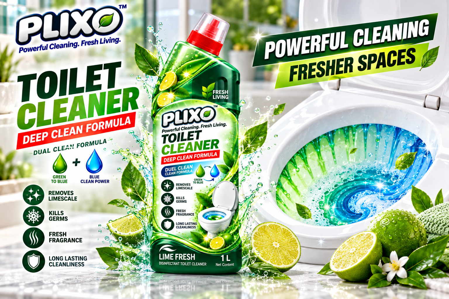 PLIXO Lime Fresh Toilet Cleaner 1 L