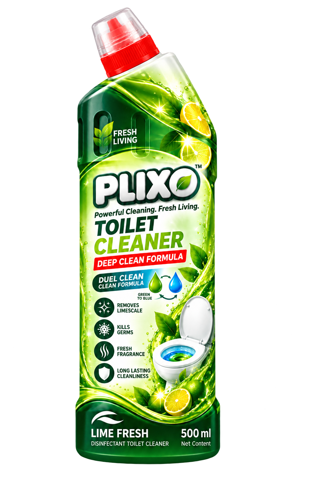 PLIXO Lime Fresh Toilet Cleaner Bottle