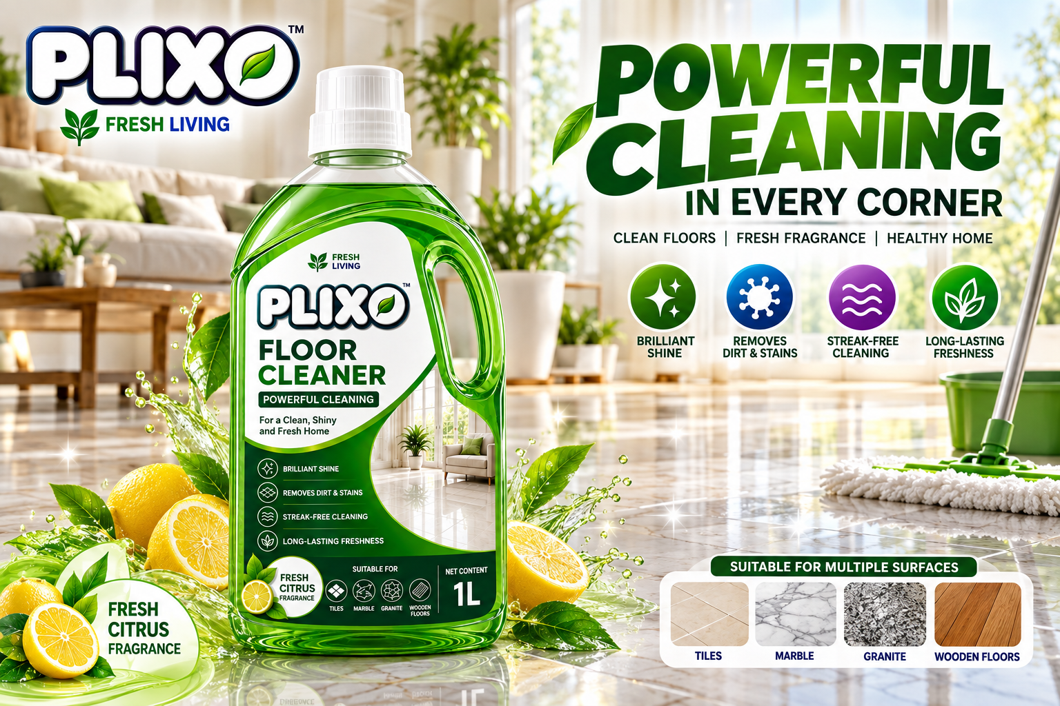PLIXO Citrus Floor Cleaner 1 L