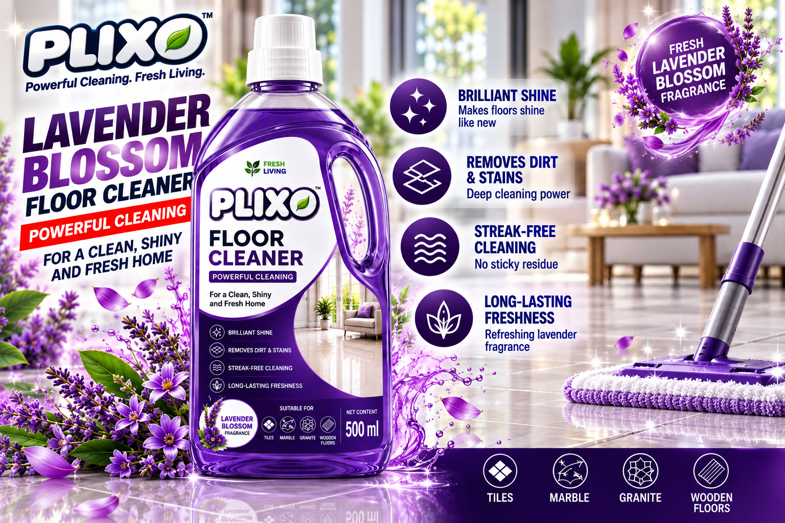 PLIXO Lavender Blossom Floor Cleaner 500 ml