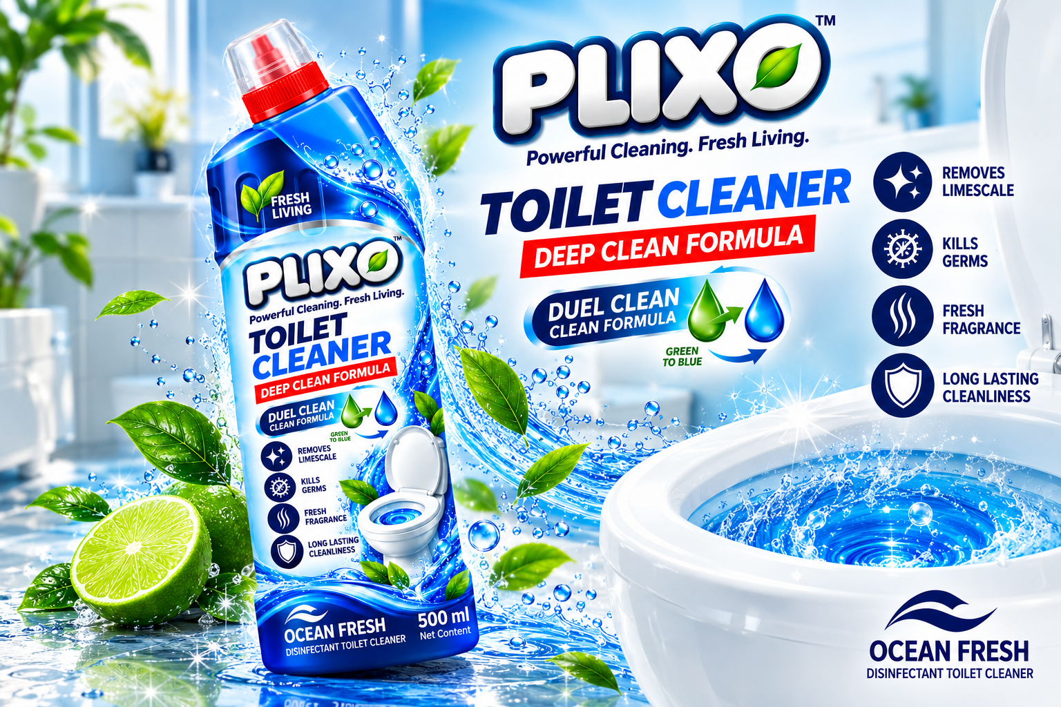 PLIXO Ocean Fresh Toilet Cleaner 1 L